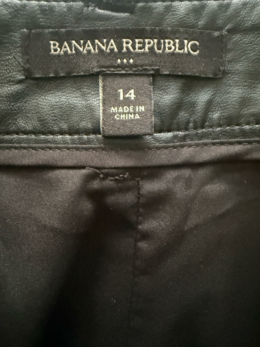Banana Republic Faux Leather A Line Midi Skirt Black- Sz 14 - Picture 6 of 7